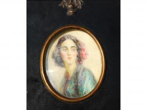 ANONYMOUS,Portrait miniature of a young lady,Great Western GB 2018-08-11