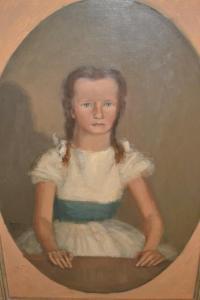ANONYMOUS,portrait of a girl wearing a white dress and blue ,Lawrences of Bletchingley GB 2019-04-30