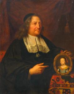 ANONYMOUS,Portrait of a nobleman with a miniature painting o,1660,Galerie Koller CH 2018-03-23