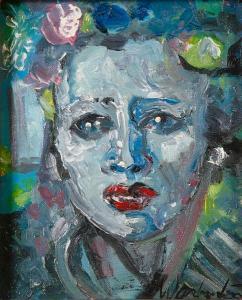 ANONYMOUS,Portrait of a woman in blue,1990,Bonhams GB 2010-05-17