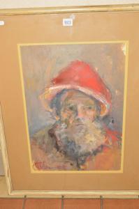 ANONYMOUS,PORTRAIT OF AN ELDERLY MAN WEARING A RED HAT,Richard Winterton GB 2019-04-16