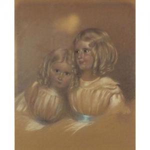 ANONYMOUS,portrait two young girls,1843,Eastbourne GB 2017-08-05