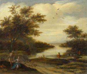 ANONYMOUS,River landscape with figures,Galerie Koller CH 2018-09-26