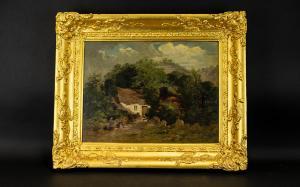 ANONYMOUS,Rural scene with cottage and figures,Gerrards GB 2018-10-18