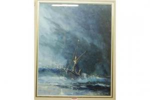 ANONYMOUS,Sailing boat in stormy seas,Lacy Scott & Knight GB 2015-12-05
