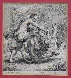 ANONYMOUS,Samson kämpft mit dem Löwen,1800,Georg Rehm DE 2009-06-19