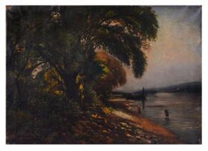 ANONYMOUS,Scene Depicts Several Figures Along the Danube Riv,Burchard US 2018-01-28
