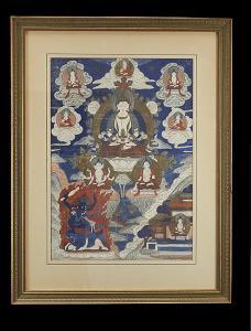 ANONYMOUS,seated Buddha surrounded by bodhisattvas and lamas,New Orleans Auction US 2015-03-20