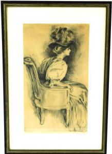 ANONYMOUS,seated Gibson-girl type lady,Winter Associates US 2017-07-10