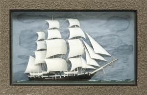 ANONYMOUS,SHADOW BOX MODEL OF A WHALESHIP,20th Century,Eldred's US 2018-11-15
