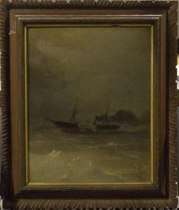 ANONYMOUS,Ship at Sea,1877,Hindman US 2014-01-22