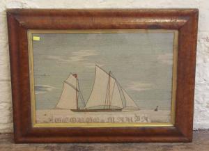 ANONYMOUS,ship with cross stitch name 'George &amp; Maria' in bird's,Peter Wilson GB 2017-03-30