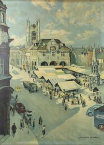 ANONYMOUS,showing Peterborough Cathedral and market s,1950,Batemans Auctioneers & Valuers 2017-10-07
