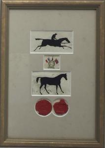 ANONYMOUS,Silouhettes of Horses & Two Wax Seals,1854,Theodore Bruce AU 2019-06-16