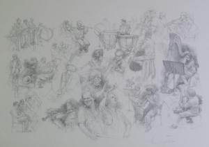 ANONYMOUS,Sketches of musicians in the Hallé Orchestra,1983,Capes Dunn GB 2013-10-15