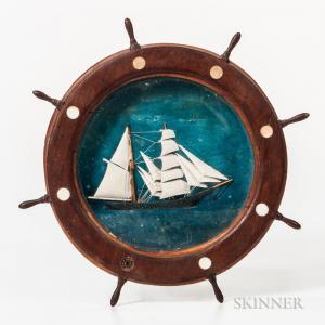 ANONYMOUS,Small Ship's Wheel Diorama,Skinner US 2018-08-14
