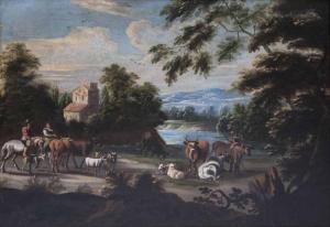 ANONYMOUS,Southern landscape with Herdsmen,1700,Stahl DE 2017-06-24