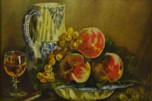 ANONYMOUS,Still Life of Peaches and Jug,20th century,David Duggleby Limited GB 2017-09-09