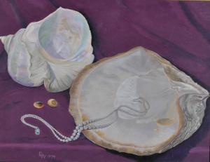 ANONYMOUS,Still life study - pearls & shells,1974,Burstow and Hewett GB 2011-12-14