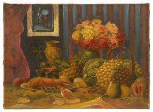 ANONYMOUS,STILL LIFE WITH FRUIT, FLOWERS, AND A LOBSTER,Eldred's US 2008-12-05