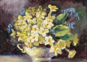 ANONYMOUS,Still life, yellow flowers in a white vase,Leonard Joel AU 2018-04-22