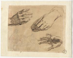 ANONYMOUS,Studi di mani e due figure (recto). Studi di tre a,1500,Gonnelli IT 2013-12-12