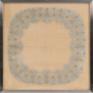 ANONYMOUS,SUPERBLY EMBROIDERED SILK HANDKERCHIEF,Eldred's US 2016-10-28