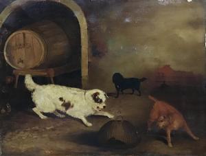 ANONYMOUS,Three dogs growling,19th century,Criterion GB 2018-09-17