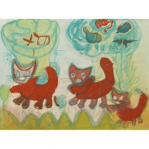 ANONYMOUS,THREE RED CATS,Lyon & Turnbull GB 2018-04-18