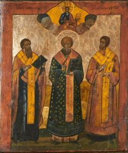 ANONYMOUS,Trois Pères de l\’Église Les saints Basil, Grégoir,Millon & Associés FR 2017-12-13