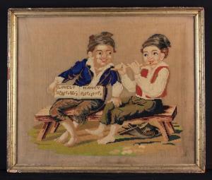 ANONYMOUS,two barefoot boys sat on a bench,Wilkinson's Auctioneers GB 2019-04-28