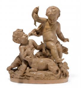 ANONYMOUS,Two children with a hound and bird,Bonhams GB 2017-06-05