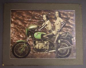 ANONYMOUS,two female nudes, seated on a BMW R80 S motorbike,Rosebery's GB 2007-12-11