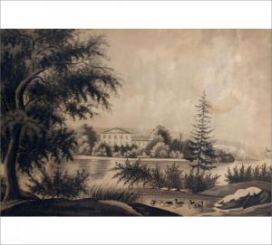 ANONYMOUS,Two Ink Washes of Manor Views,1865,Hagelstam FI 2008-09-25