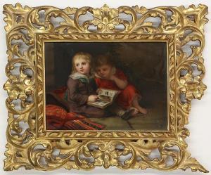 ANONYMOUS,two small boys looking at a picture book,Clars Auction Gallery US 2014-09-14