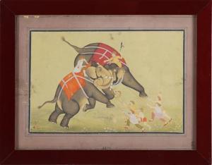 ANONYMOUS,Un combattimento tra due elefanti diretti da mahou,Capitolium Art Casa d'Aste 2016-12-16