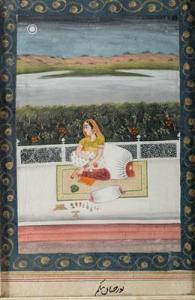 ANONYMOUS,Una nobildonna su una terrazza Rajasthan,Capitolium Art Casa d'Aste IT 2016-12-16