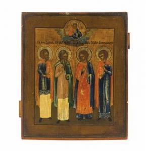 ANONYMOUS,Vier Heilige, darüber Christus Pantokrator,Palais Dorotheum AT 2018-11-22