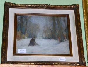 ANONYMOUS,Wood gathering in a snowy landscape,20th century,Tennant's GB 2018-01-26