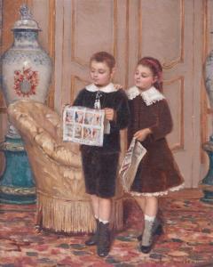 ANONYMOUS,Young Boy and Girl in Parlour,Hindman US 2019-04-25