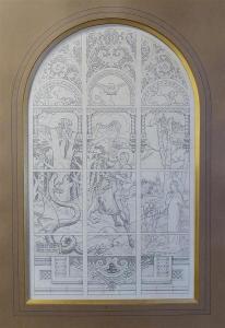 ANSART Pierre 1873-1941,St Georges projet de vitrail,1898,ARCADIA S.A.R.L FR 2018-03-24