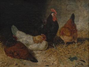 ANSDELL C 1800-1800,Three Hens and Cockerel,Bamfords Auctioneers and Valuers GB 2014-07-04
