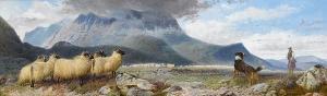 ANSDELL Richard 1815-1885,Sheep and shepherd in a highland landscape,1868,Sotheby's GB 2007-03-20