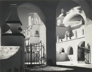 Ansel Adams 1902-1984,ARCHES, NORTH COURT, MISSION SAN XAVIER DEL BAC, T,Sotheby's GB 2014-12-16