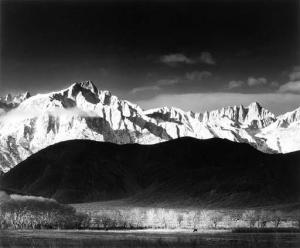 Ansel Adams 1902-1984,Winter Sunrise, Sierra Nevada from Lone Pine, Cali,Christie's GB 2001-04-06