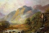 ANSELL Montgomery 1800-1900,sunset Highland landscape with waterfall to t,Lawrences of Bletchingley 2023-01-31