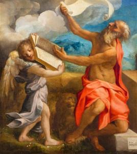 ANSELMI Michelangelo,Saint Jerome Kneeling in a Landscape with an Angel,1540,Hindman 2018-10-30