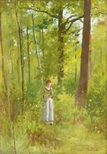 ANSHUTZ Thomas Pollock 1851-1912,Woman in Forest Glade,Abell A.N. US 2023-01-19