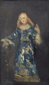 ANSINGH Lizzy 1875-1959,A standing doll in blue dress with a lace collar,1928,Venduehuis 2019-05-22
