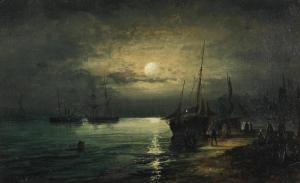 Anslow THORNLEY William 1847-1907,Fishing boats by moonlight,Bonhams GB 2024-04-24